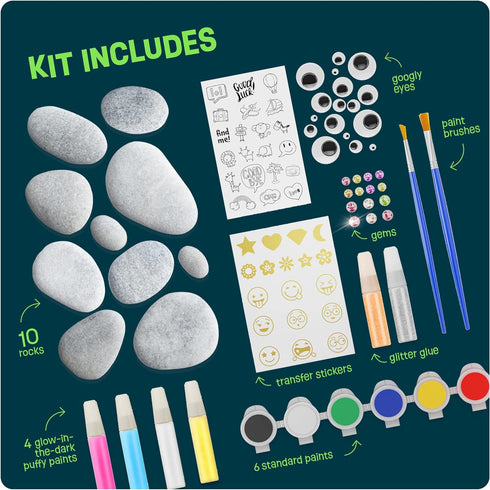 Kids Rock Painting Kit - Glow in The Dark